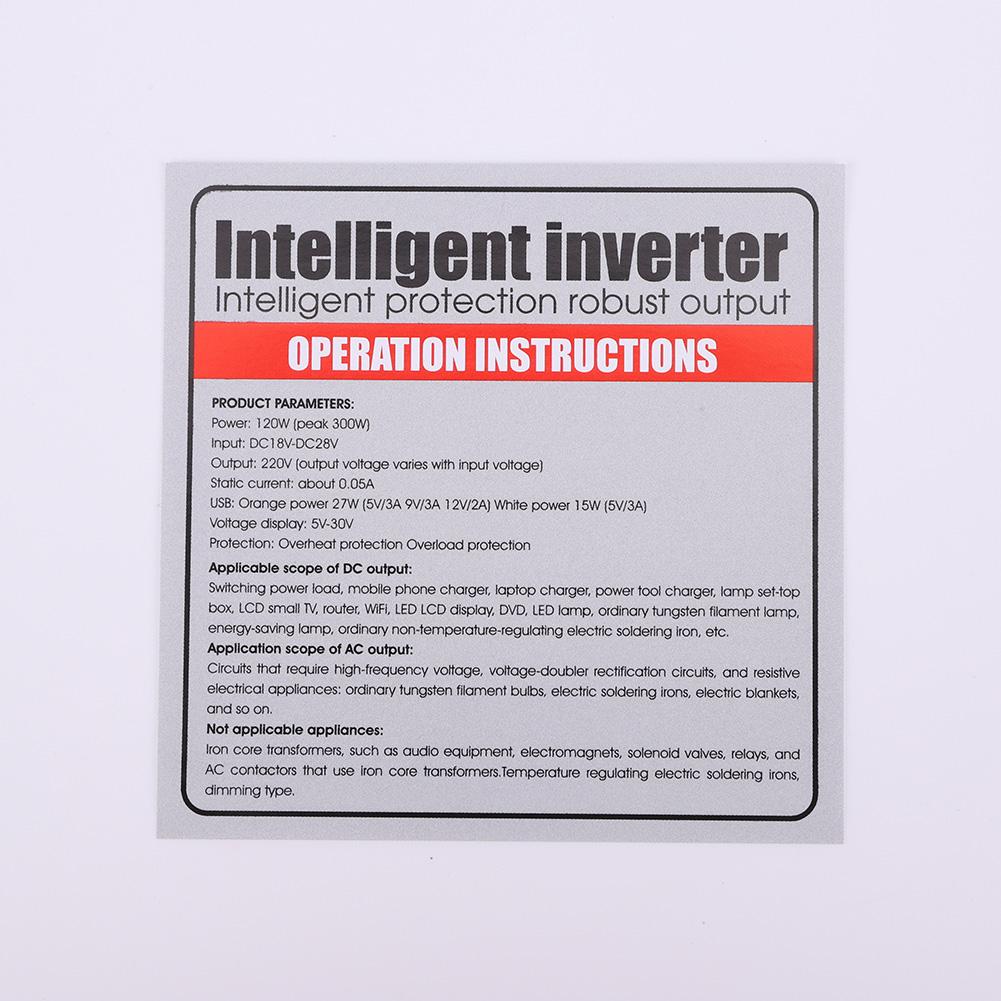 120W Electric Tool Battery Inverter DC 18-21V To AC 220V Outdoor Work Inverter DC To AC Inverter Fit for DeWalt Makita Milwaukee