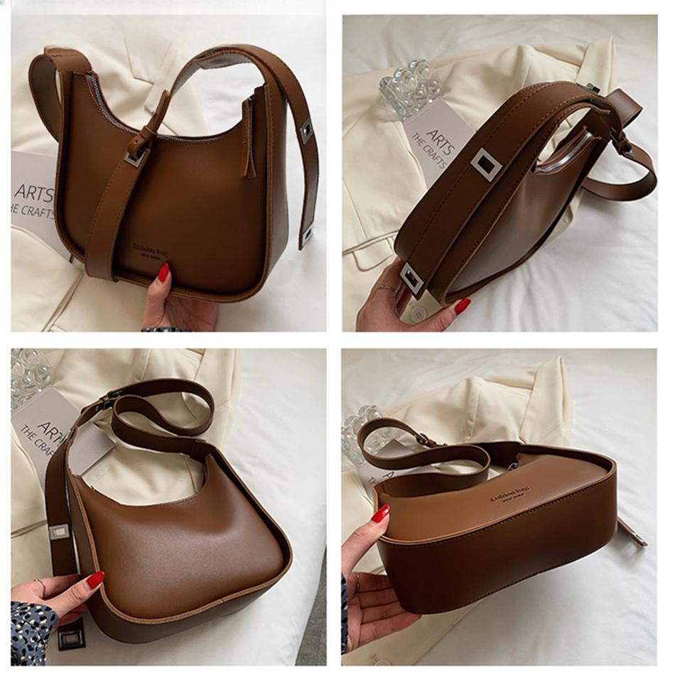 Small Designer Women's Black Bag Simple Retro Crossbody Bags Luxury Pu Leather Female Handbags Pure Color Bucket Shoulder Sac