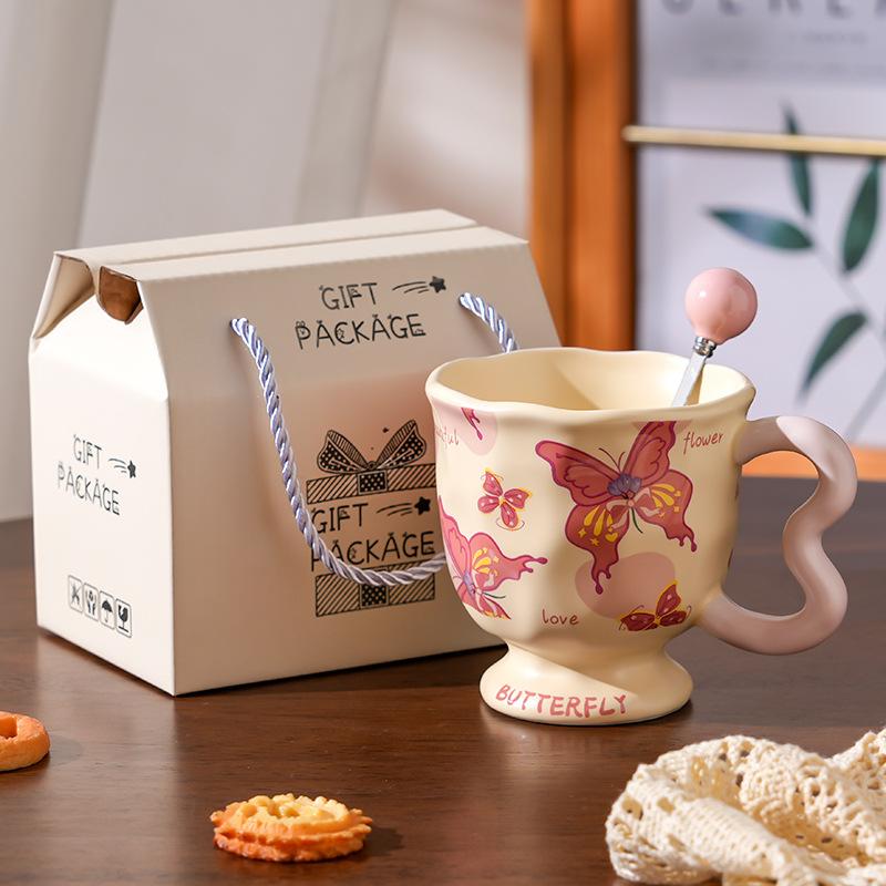 Ceramic Cups High Value Household Couples Water Cups Gift Boxes Creative Hand Gifts High End Sense Mugs
