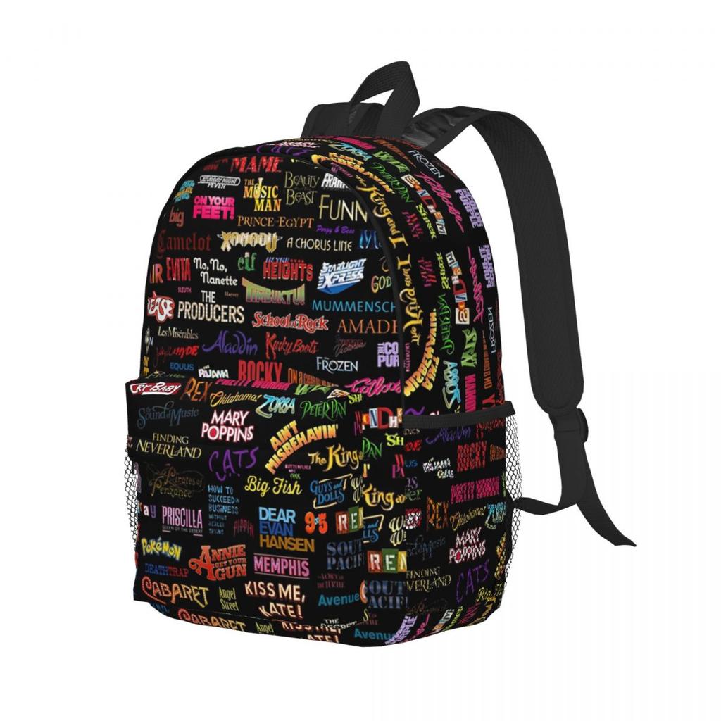 Broadway Musicals Backpacks Teenager Bookbag Casual Children School Bags Travel Rucksack Shoulder Bag Large Capacity