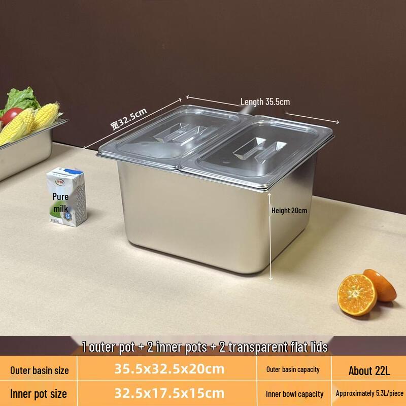Zhebu Stainless Steel Double-Layer Food Display & Serving Container