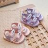 Girls' Light-Up Cartoon Velcro Sandals - Open-Toe, Soft Sole, Adjustable for Summer 2026