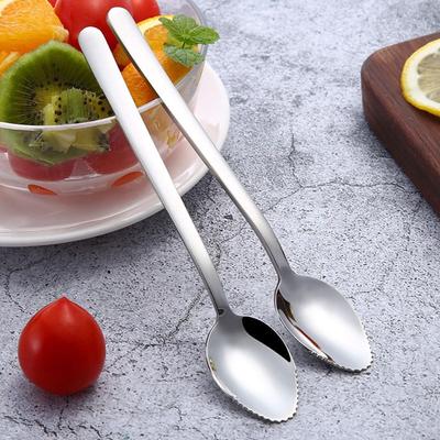 Steel Serrated Edge Sawtooth Kiwi Mango Scoop Fruit Tool Grapefruit Spoon Baby Food Processer