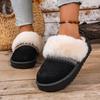 Fashion Women Slippers Fashion Fluffy House Slippers Winter Warm Cotton Shoes Woman Comfort Non Slip Fur Platform Slippers Slides Women