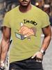 Cute "I'm OK" Cat Graphic T-Shirt for Men Women Casual Round Neck Short Sleeve Tee Fashion Stylish Lazy Cat Design T-shirts Tops