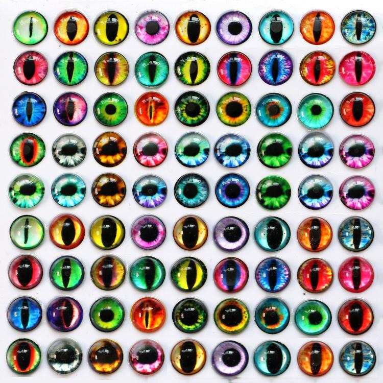 20 Piezas/lote Ojos de Dragón Ojo de Gato Juguetes Amuletos Redondos Manualidades 8-20 mm Cabujones de Vidrio Hechos a Mano Accesorios para Hacer Colgantes DIY