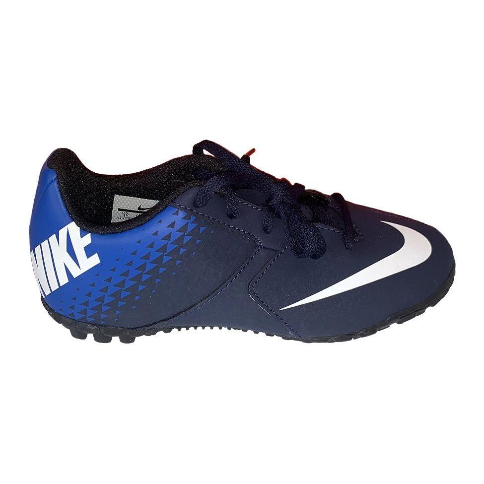 Nike Jr Bomba Tf Bequem Atmungsaktiv Niedrig geschnitten Kinder Fußballschuhe Blau Weiß Kinder 826488-414