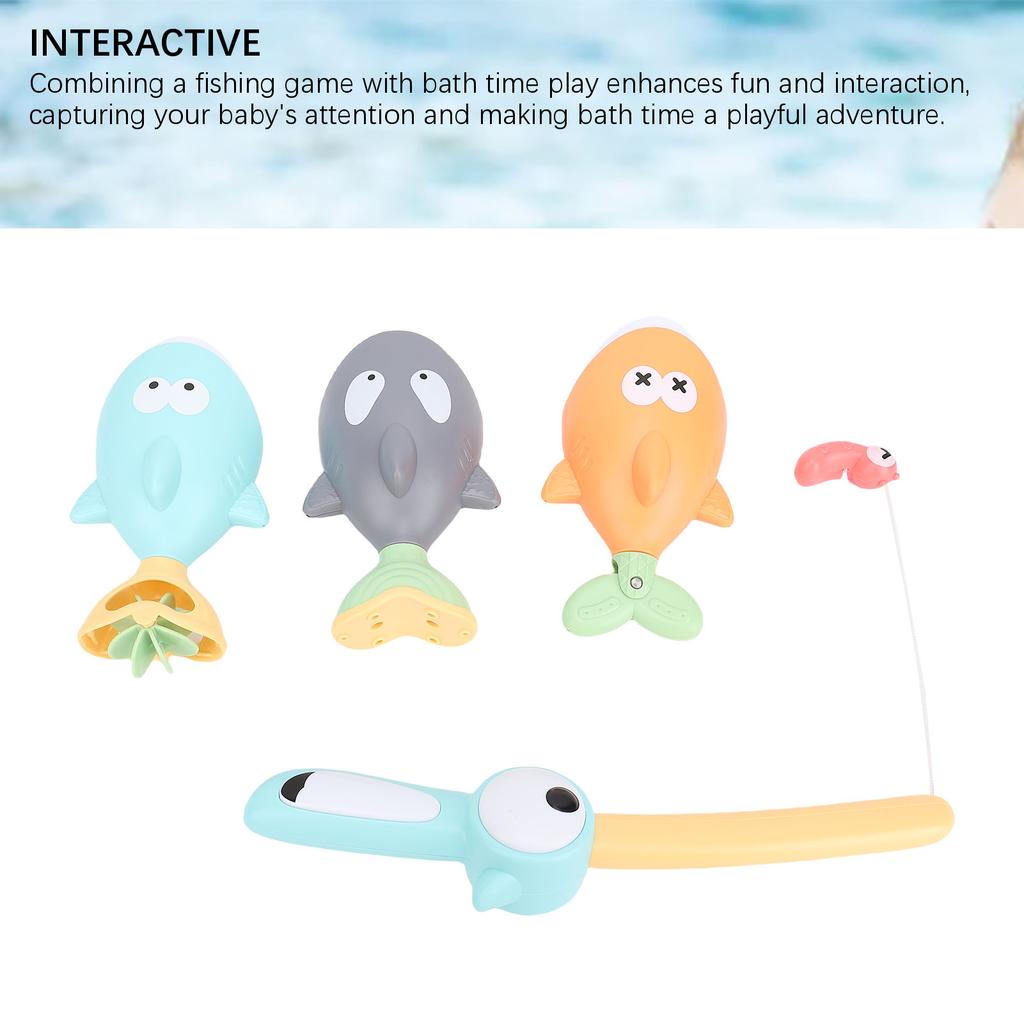 Bathtub Fishing Toy Set Sensory Development Interactive Baby Bath Toys Safe for Toddlers
