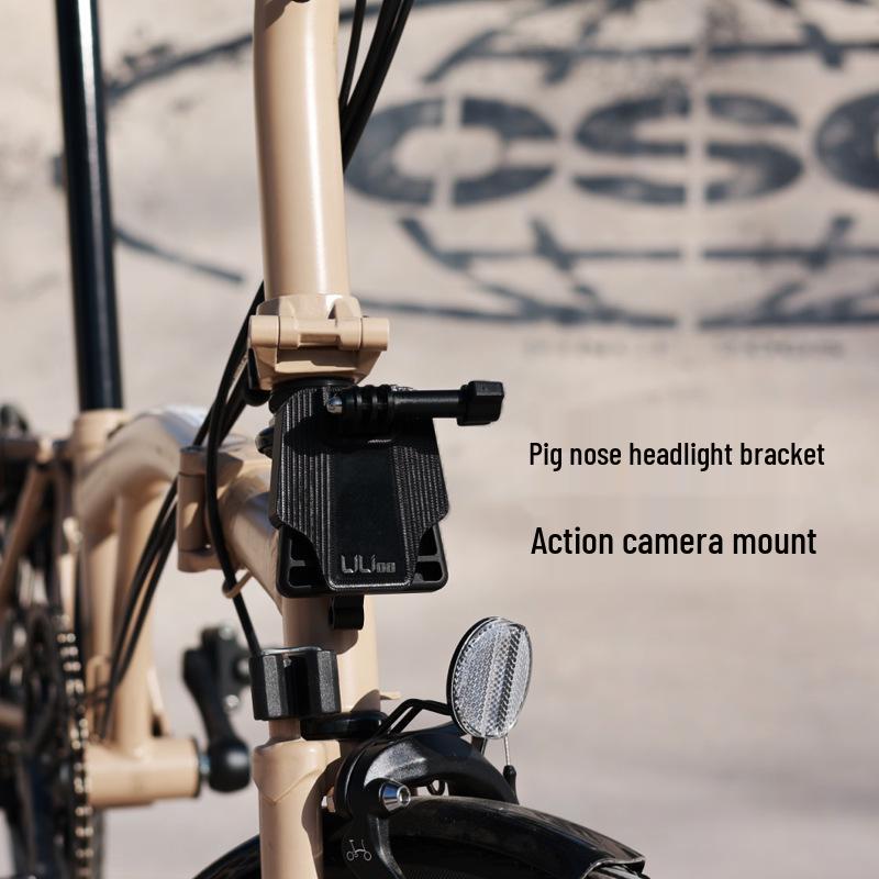 Pig Nose Light Mount & Camera Adapter for Brompton, Dahon, GoPro & DJI Osmo