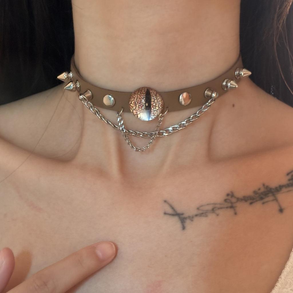 European and American cross-border y2k babes butterfly leather collar punk rock choker collarbone chain necklace foreign trade jewelry