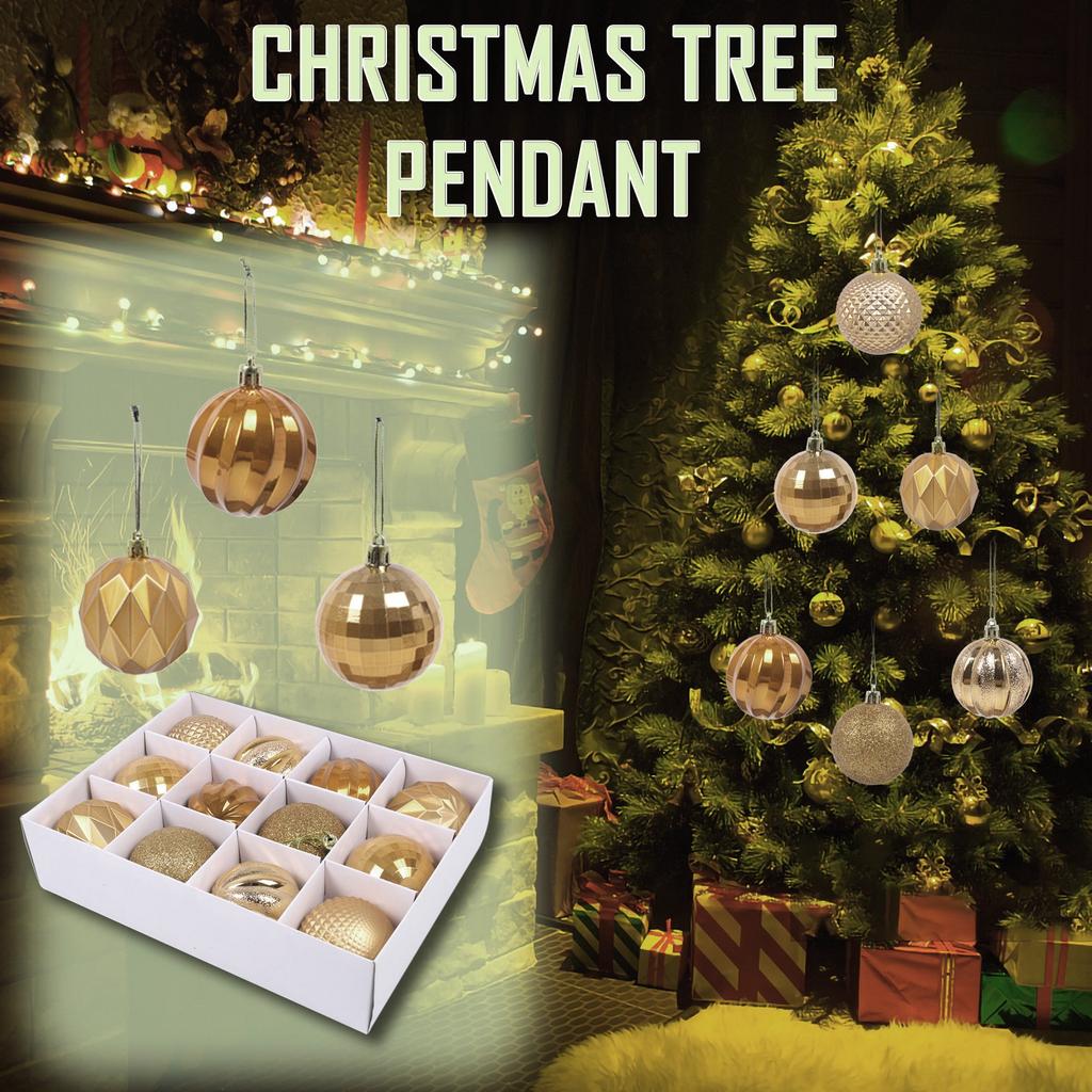 12 PZ Palle di Natale Palline Festa Decorazioni Albero di Natale Ornamento da Appendere Decor