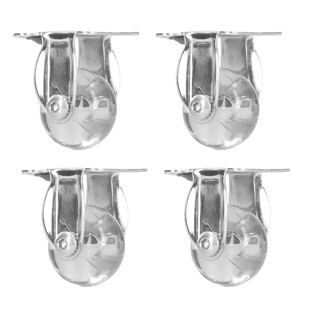 4pcs Industrial Casters Set Heavy Duty Caster Wheels Transparent Rolling Casters Accessory