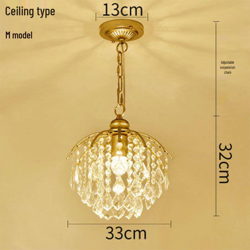 Crystal Chandelier for Bedroom, Hallway, or Living Room - European/American Style, 2025 Model