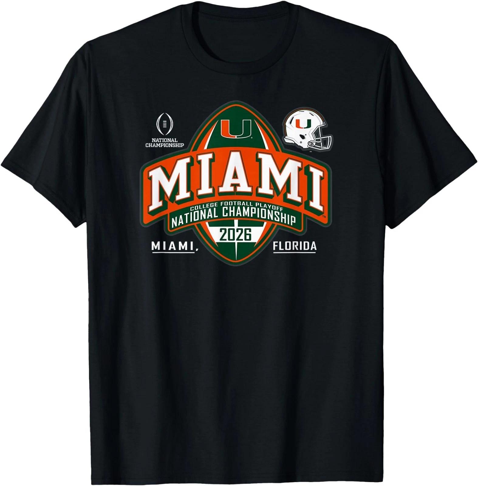 Miami Hurricanes CFP National Championship 2026 Crest Black T-Shirt 4XL