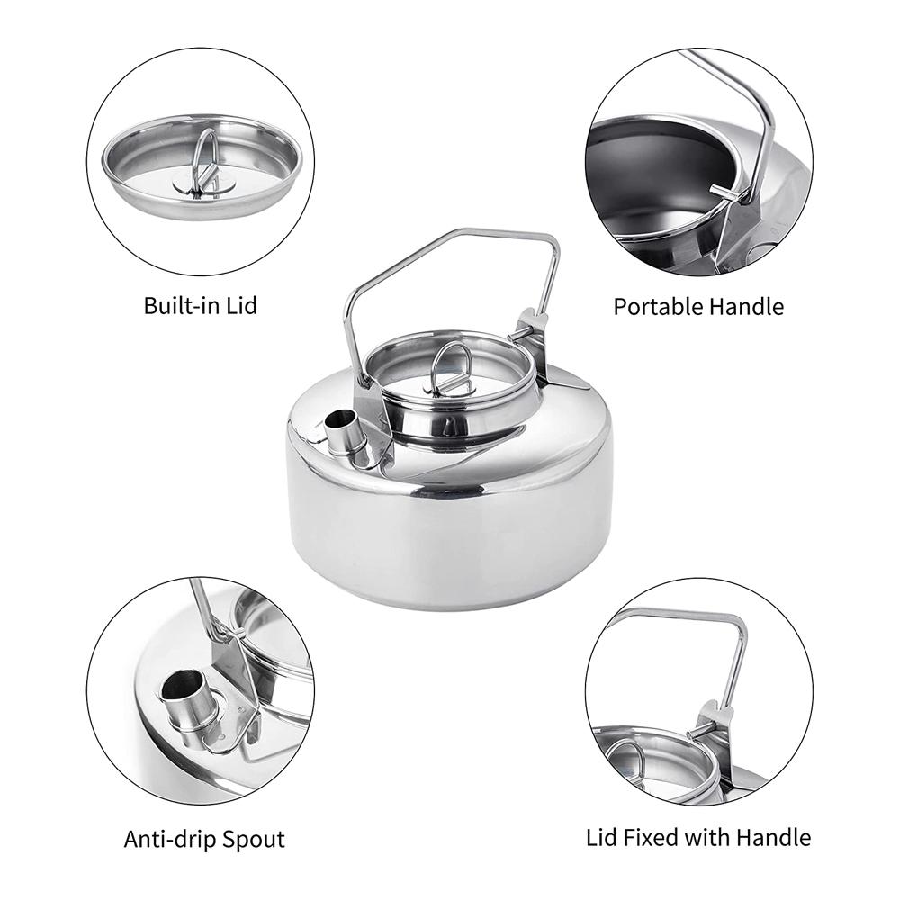 Fire Maple Antarcti Stainless Steel Backpacking Camping Kettle Bushcraft Outdoor Durable Teapot S304 0.6/1.0/1.2/1.5L 295g