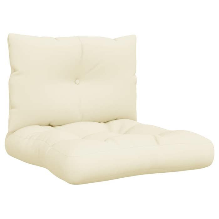 VidaXL Pallet Cushions Set of 2 Cream Fabric 360836