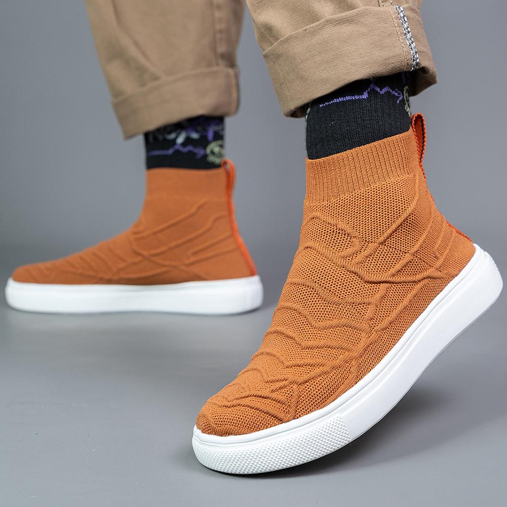 Plus Size High Top Massive Sports Sock Boot New Men Sock Sneakers Man Running Sport Shoes White Sports Shoes Knit Gym Male Shoes