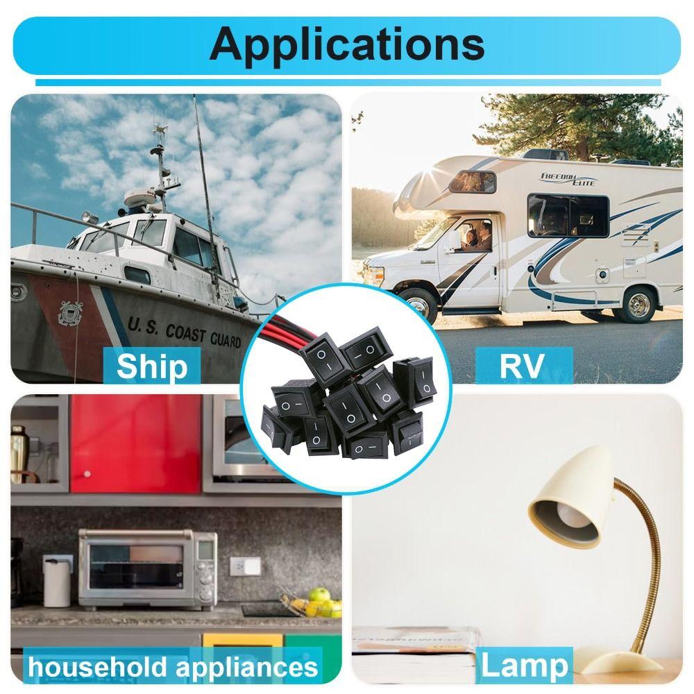 Black Toggle Switch 2 Pin On Off Switch Mini Size Circular Switch  Boat Marine