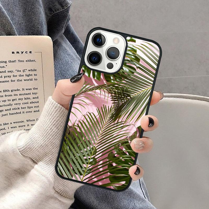Tropical Palm Tree Banana Leaf Phone Case for iPhone 17 Air 16 16e 15 Plus for Apple 13 11 12 14 Pro Max Cover coque