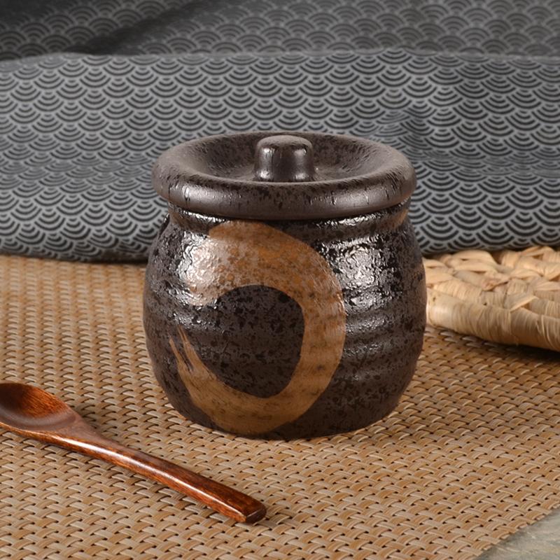 Japanese Style Ceramic Seasoning Jar Creative Seasoning Bottle Salt Jar Pepper Spice Jar Sugar Jars Household Kitchen Tools