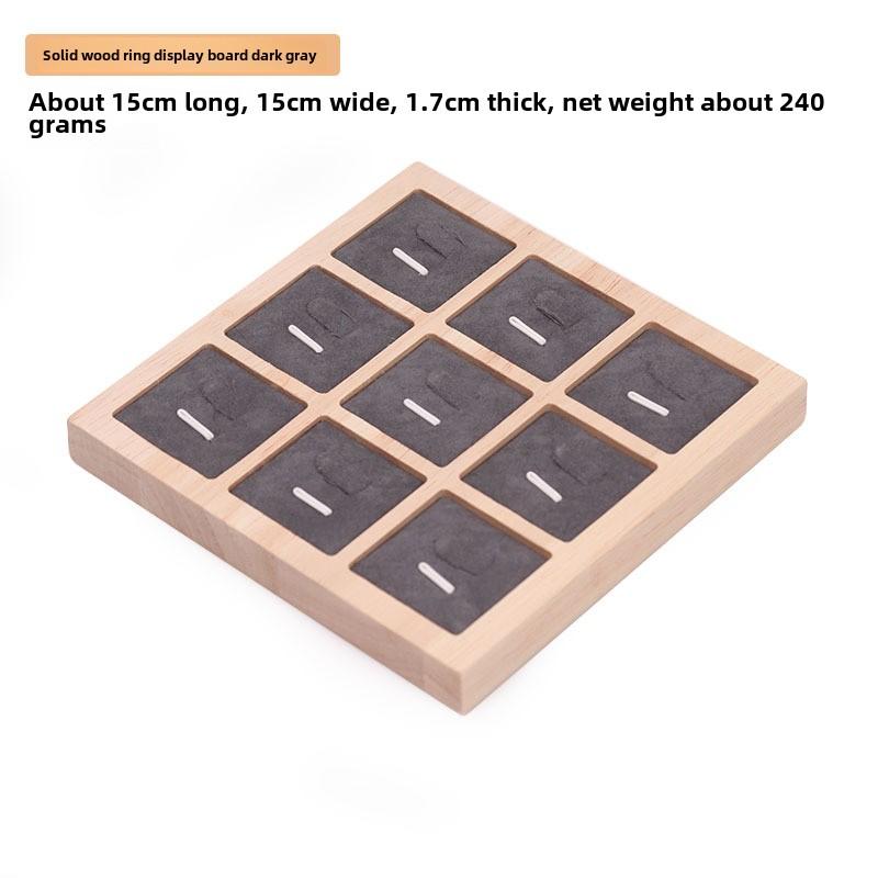 Simple Solid Wood Oak 9-digit Ring Display Tray Pendant Transfer Bead Fu  Diamond Ring Ring Pair Ring Display Holder