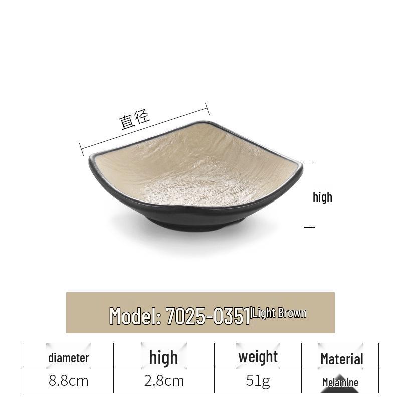 Japanese Melamine Hot Pot Sauce Dish with Two or Three Compartments for Seasoning and Snacks