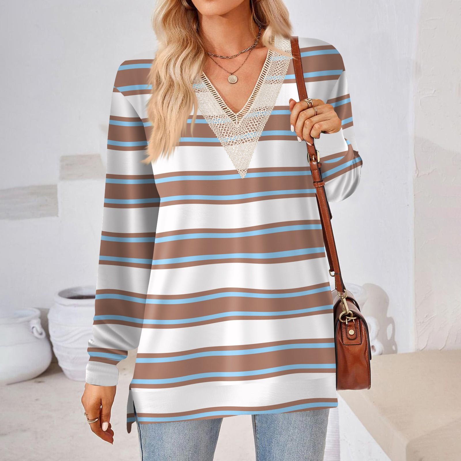 

Женские топы Свободные свободные футболки с длинными рукавами контрастного цвета и разрезом Женские топы S