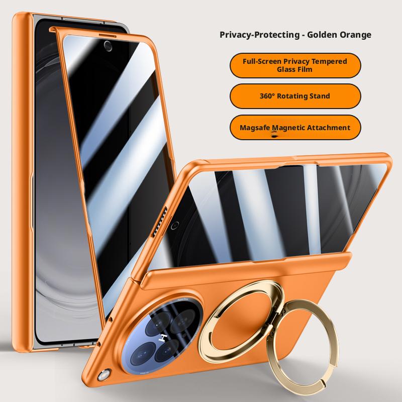 For Oppo Find N6 Case Skin Friendly Matte Magnetic 360° Rotating Bracket Folding Hinge with Film Lens Protection Hard Cover