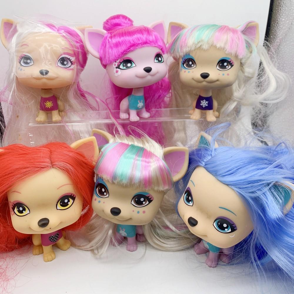 1pcs Original Vip Colored Hair Dog Playthings Cat Puppy Action Model 11cm Old Pet Shop Lovely Pets Toy Figures Classic Little Pet