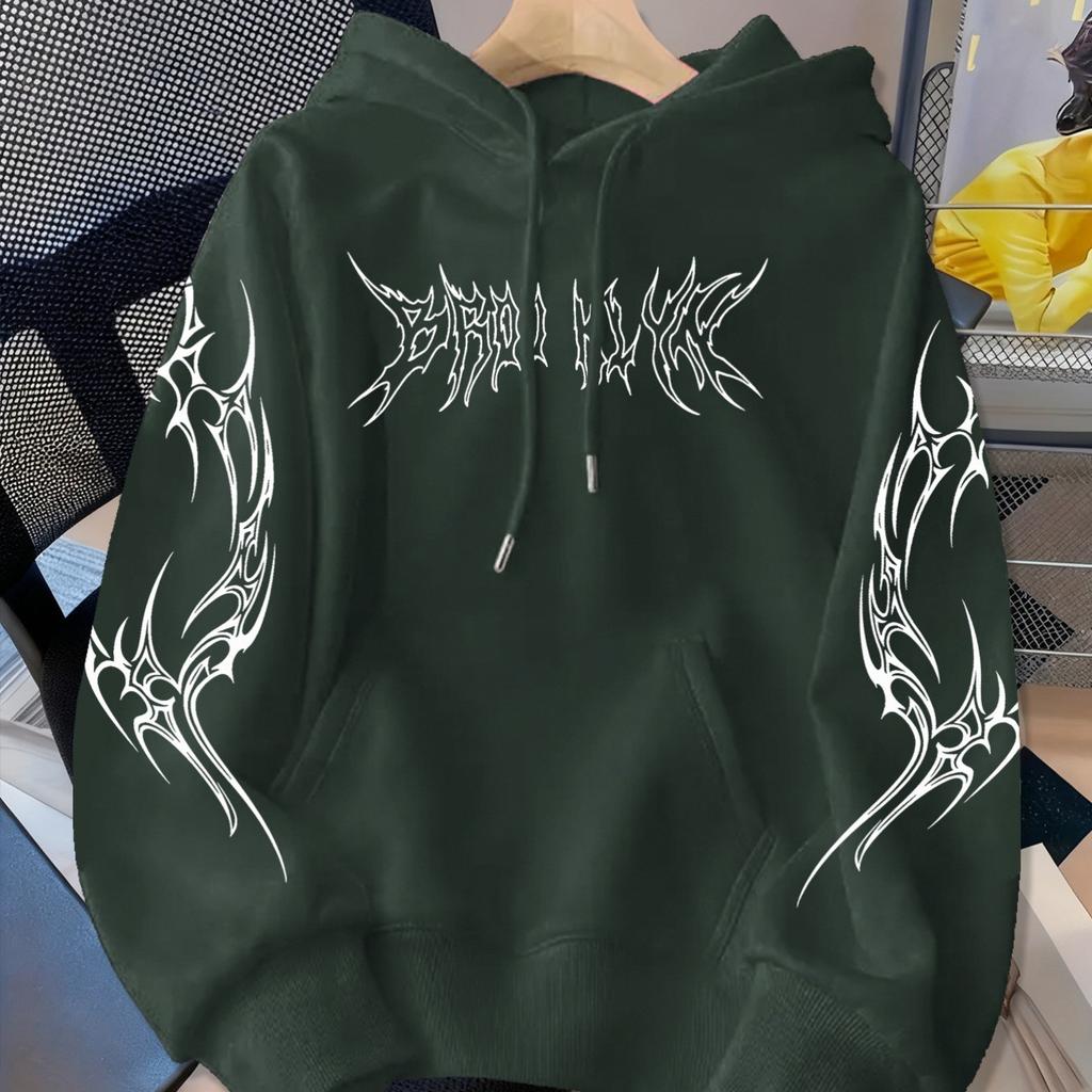 Dark Wind Hooded Sweater Men's Large Size Sweater Magic Sword Printed Jacket Vintage Street Top Tide