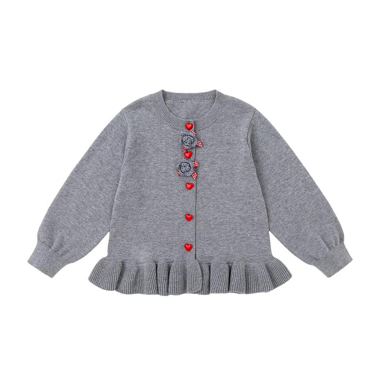 Baby Girl 100% Cotton Ruffle Knit Cardigan