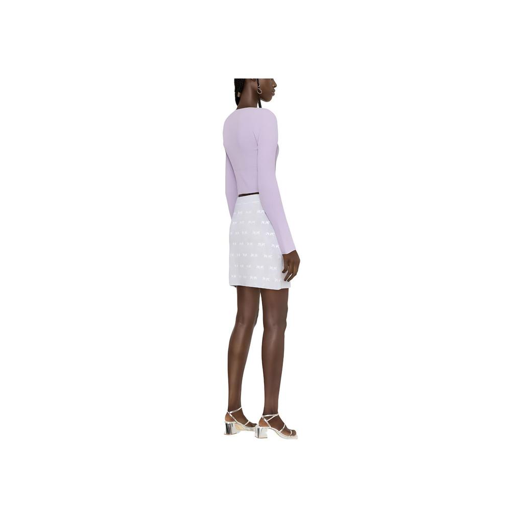 Pinko SS23 Letter Combination Knitted Mini Casual Skirt Women Skirts Light-Purple 100216-A0IT-JZ1