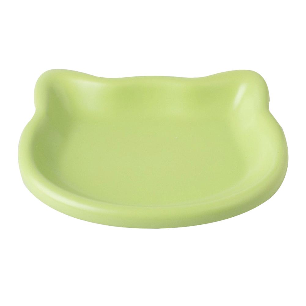 Multicolor Cat-Shaped Plastic Cat Bowl Set Cartoon Non-Slip Pet Food Dish for Cats Ideal Pet Supplies