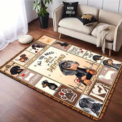 Tappeto con Stampa Motivo Cane Bassotto Tappetino Antiscivolo per Pavimento per Casa Soggiorno Camera da Letto Bagno Tappeto Decorazione Cucina Tappeto per Divano