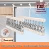2026 New Stainless Steel Sock Drying Rack with Multiple Clips for Balcony and Baby Clothes