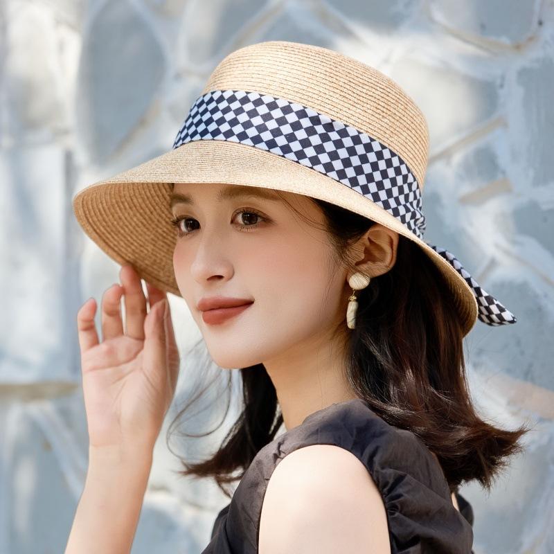 Sonnenhut Kindermode Eleganter Lafite Strohhut Outdoor UV-Schutz Sonnenhut Strandresort Beckenhut