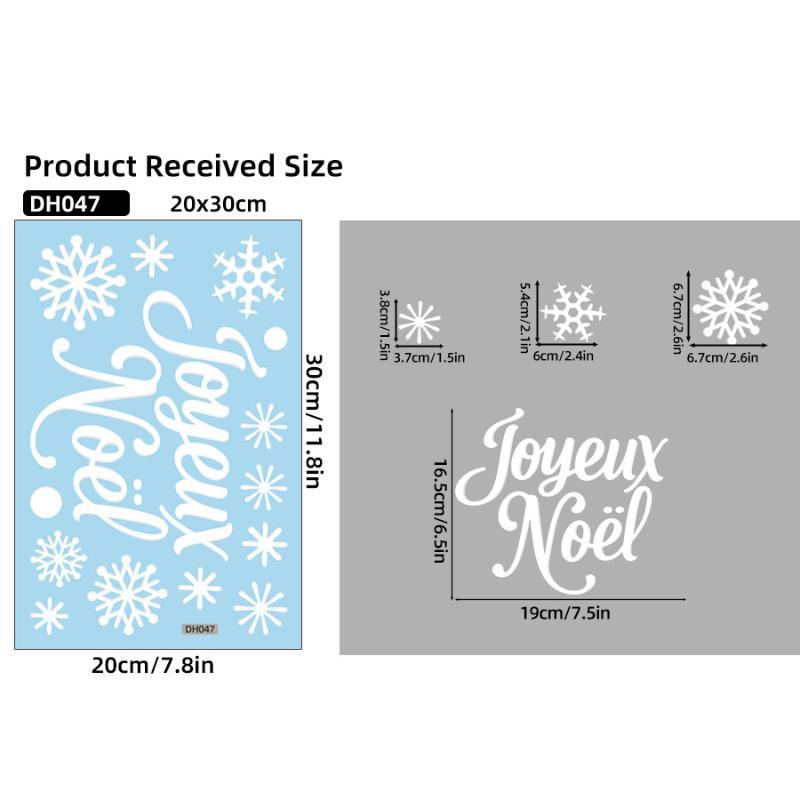 Christmas Robin Window Stickers Snowflake Winter Pattern Removable for Xmas Family Party Indoor Glass Decor