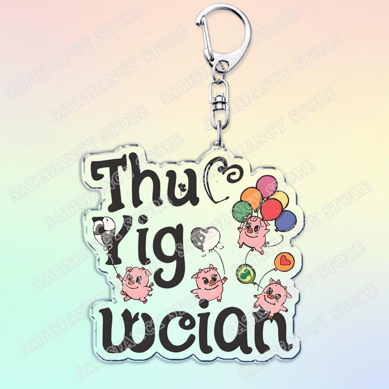 Cute Cartoon Flying Pigs with Balloons Keychain for Accessories Lovely Animals Keyring Jewelry Fans Friends Gifts