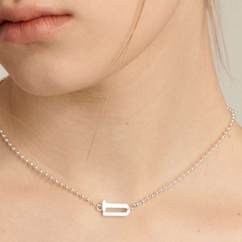 

UNI.J [In517]Signature Logo Silver Necklace single