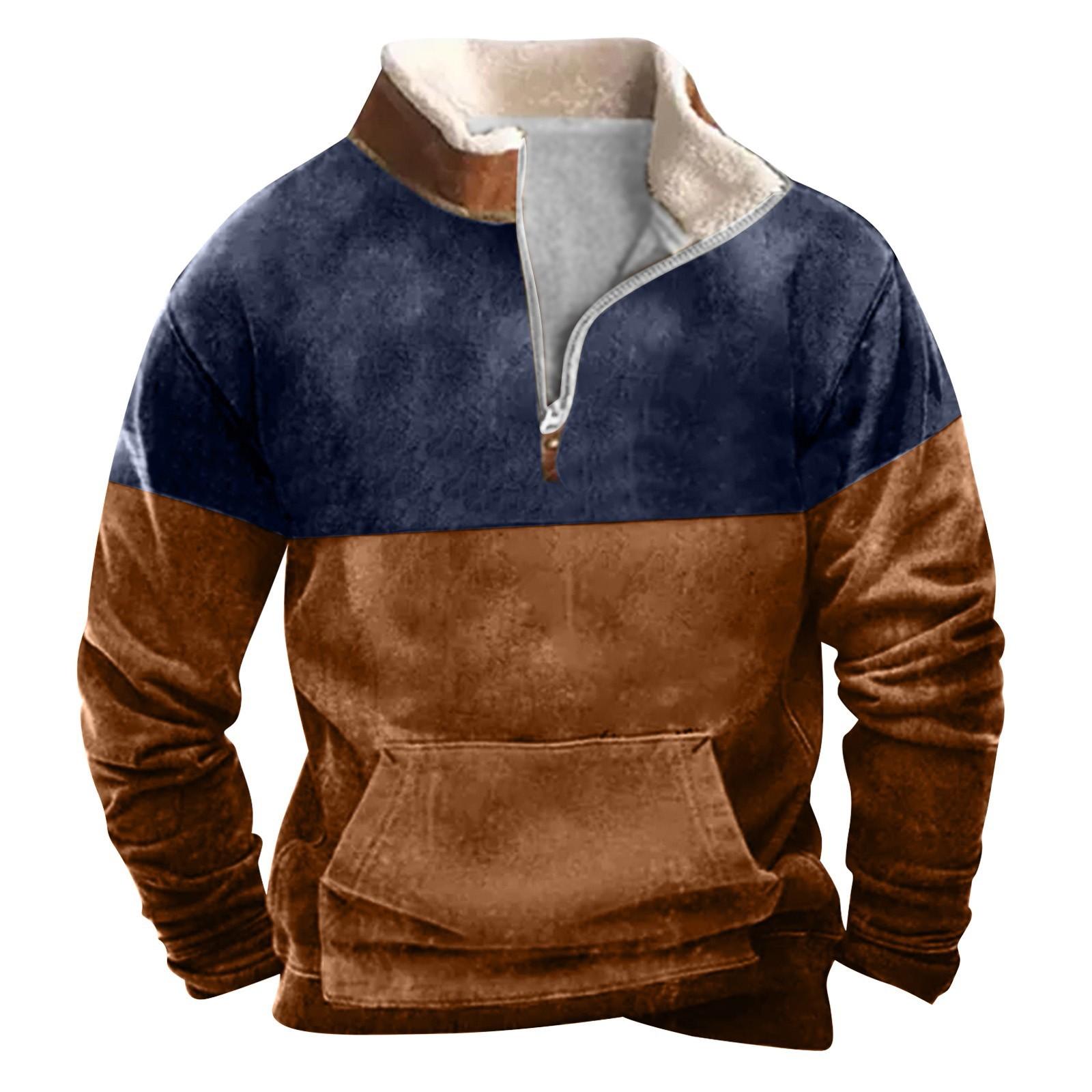 

Весенне-осенняя мужская толстовка с воротником-стойкой на открытом воздухе, повседневные свитера, топы