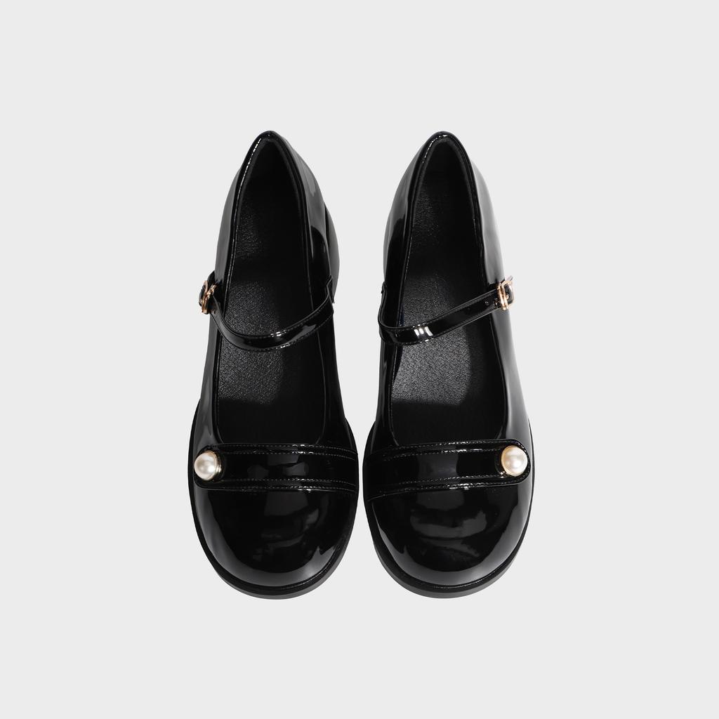 Premium High Heels Thick Heel Sexy Mary Jane Shoes Children's Daily Versatile Single Shoes 2025 Spring Women's Shoes Solid Color