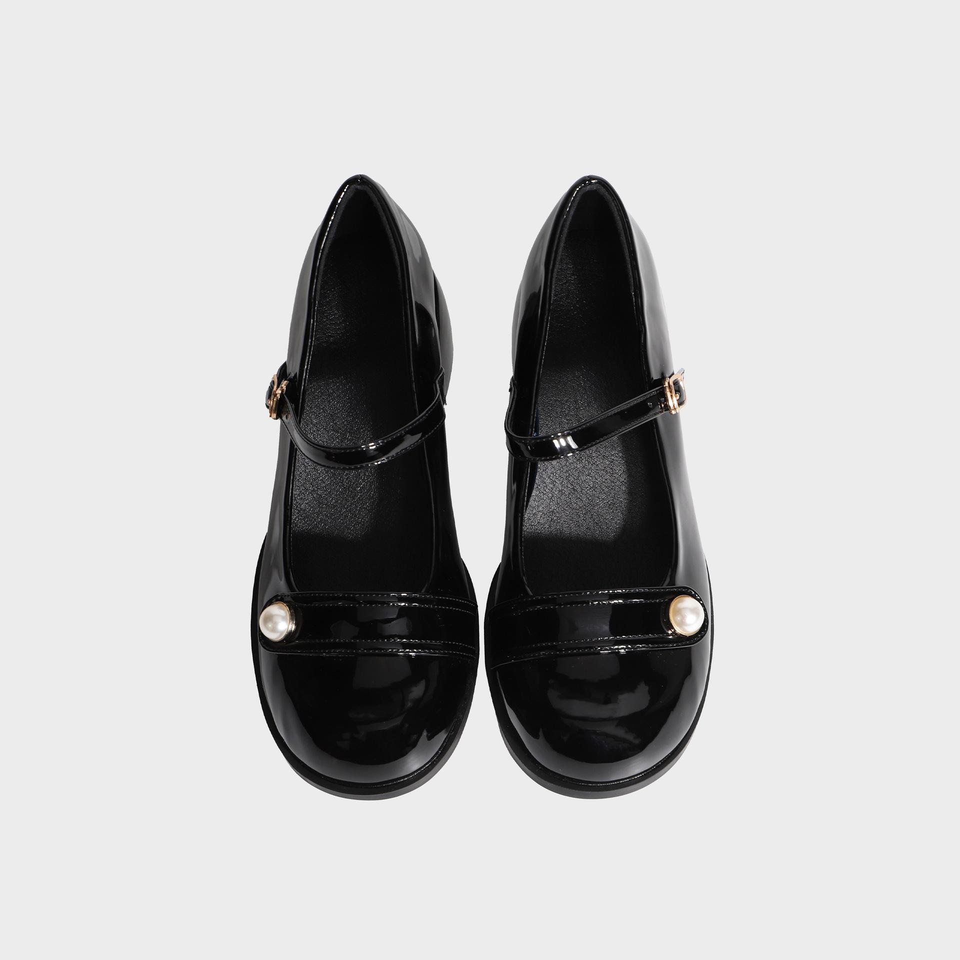 

Premium high heels thick heel sexy Mary Jane shoes children s daily versatile single shoes 2025 spring women s shoes solid color 34