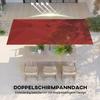 Large Parasol. Height Adjustable, Tiltable. 150 X 295 X 170-214 Cm. Burgundy
