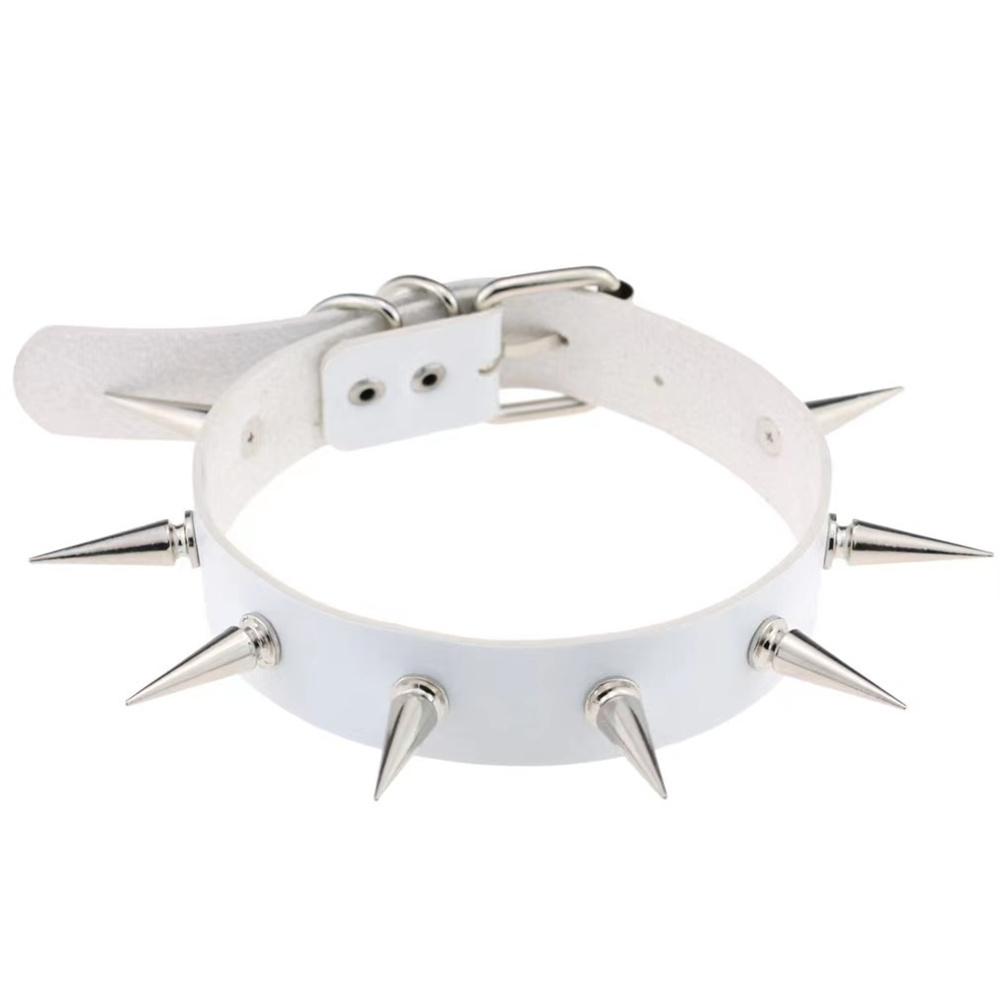 2025 New Punk Spike Rivet Collar Necklace Female Women Leather Metal Studded Chock Necklace Pendant Goth Jewelry Gothic