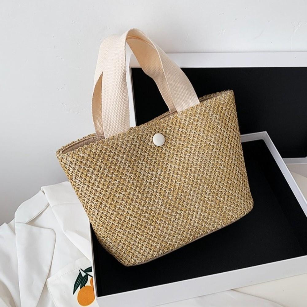 Trend Grass Weave Straw Bag Large Capacity Casual Tote Bag Retro Handbag Women