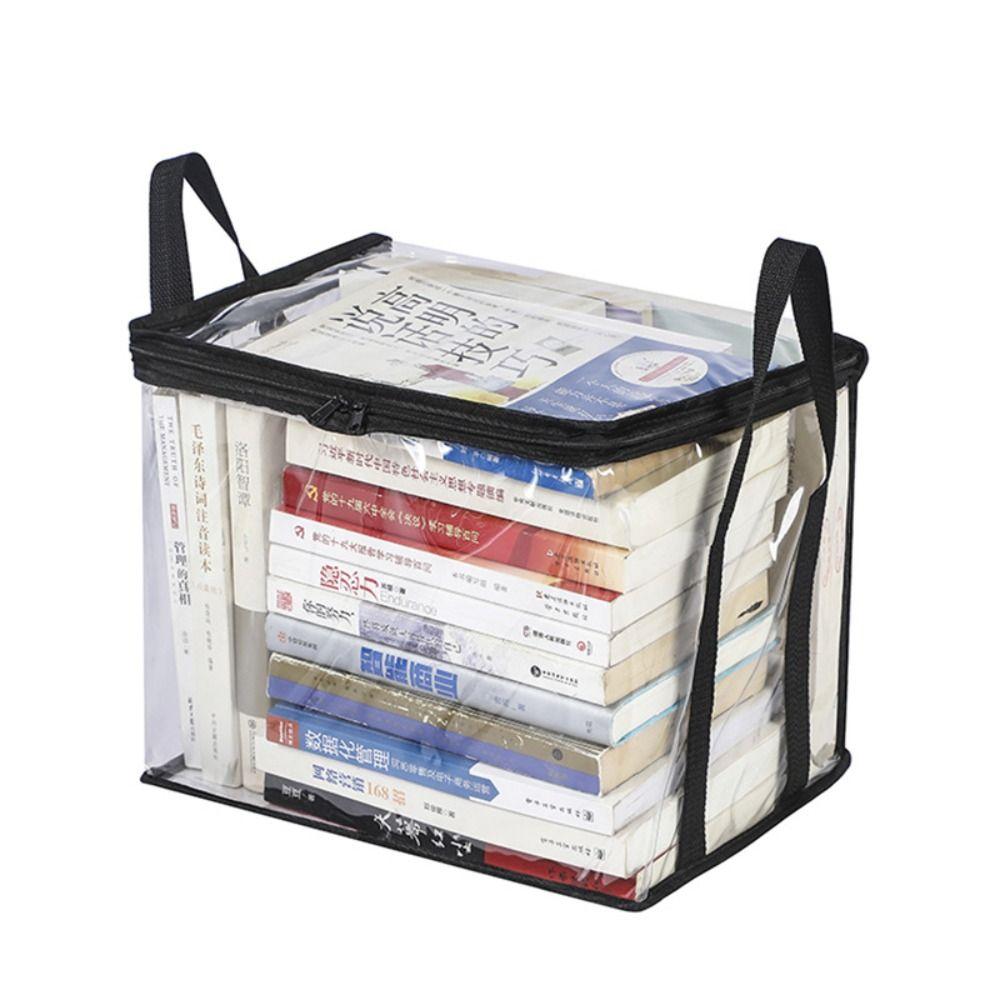 Tragbare Reißverschluss Comic-Aufbewahrungstasche Stapelbar Transparent Klare Tasche Griff Staubdicht Faltbare Tasche Schüler
