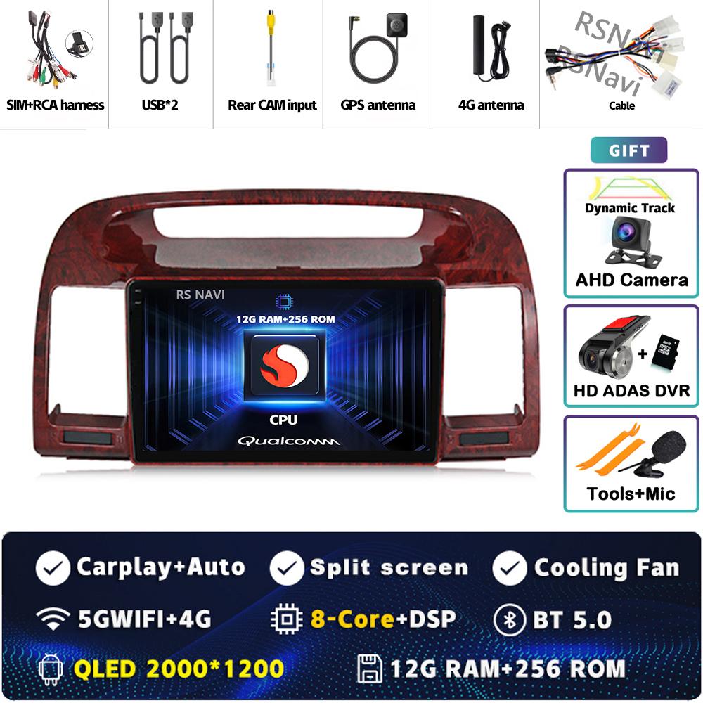 Android 14 Carplay Car Radio For Toyota Camry 5 XV 30 2001 2002 - 2006 Multimedia Video Player Navigation GPS Stereo 2Din DVD BT