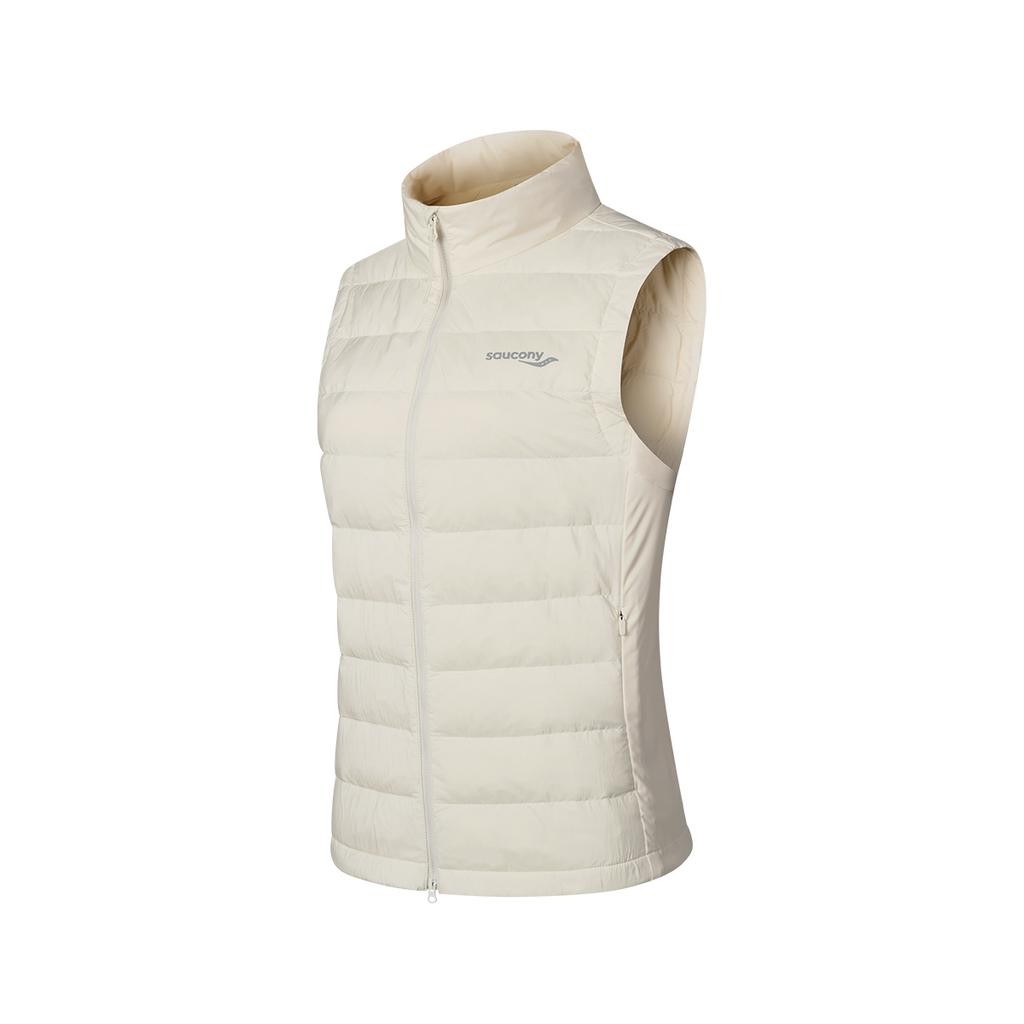 Saucony Running Training Series Hooded Zip Windproof Water-Resistant Warmth 3-In-1 Jacket Women outerwear Antique-White SA1259TT01T-WT025