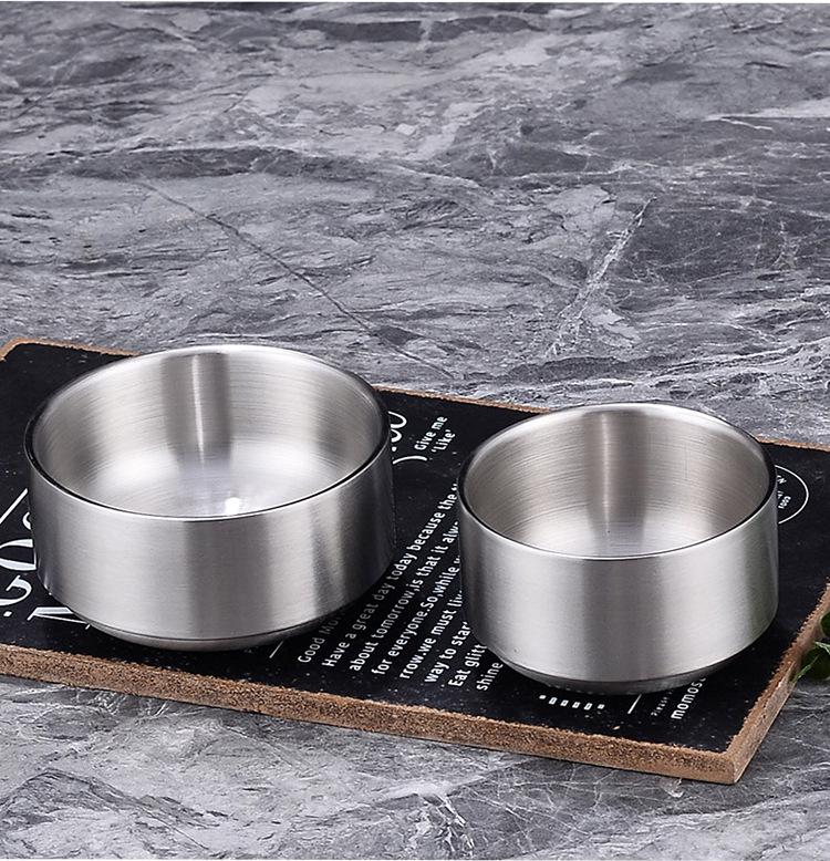 304 Doppelschichtige Edelstahl-Reisschale mit Deckel für Suppen & Kimchi - Koreanische Kinderküchenschale