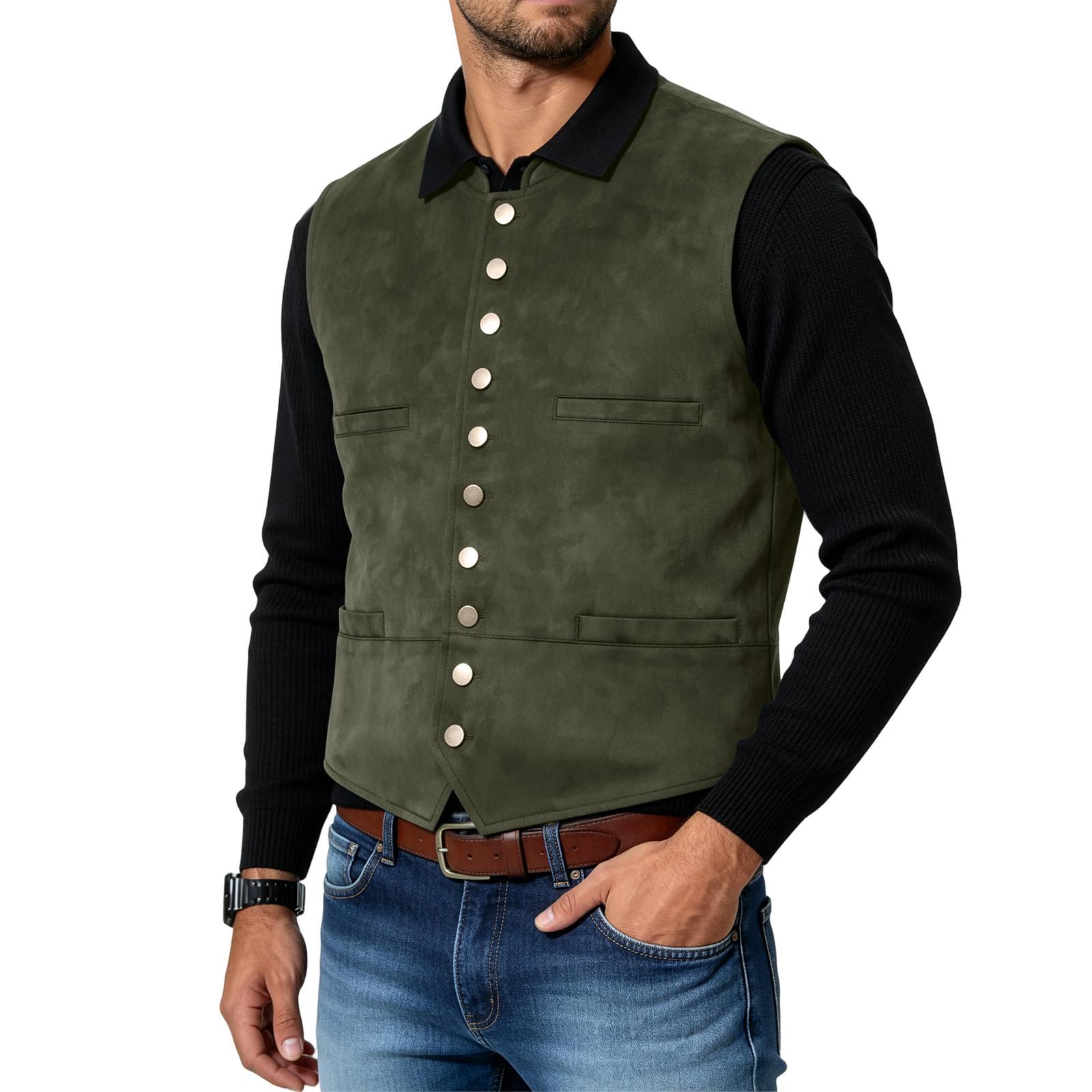Men s Vintage Vest - Business Slim Fit for Casual and Formal Wear XXL